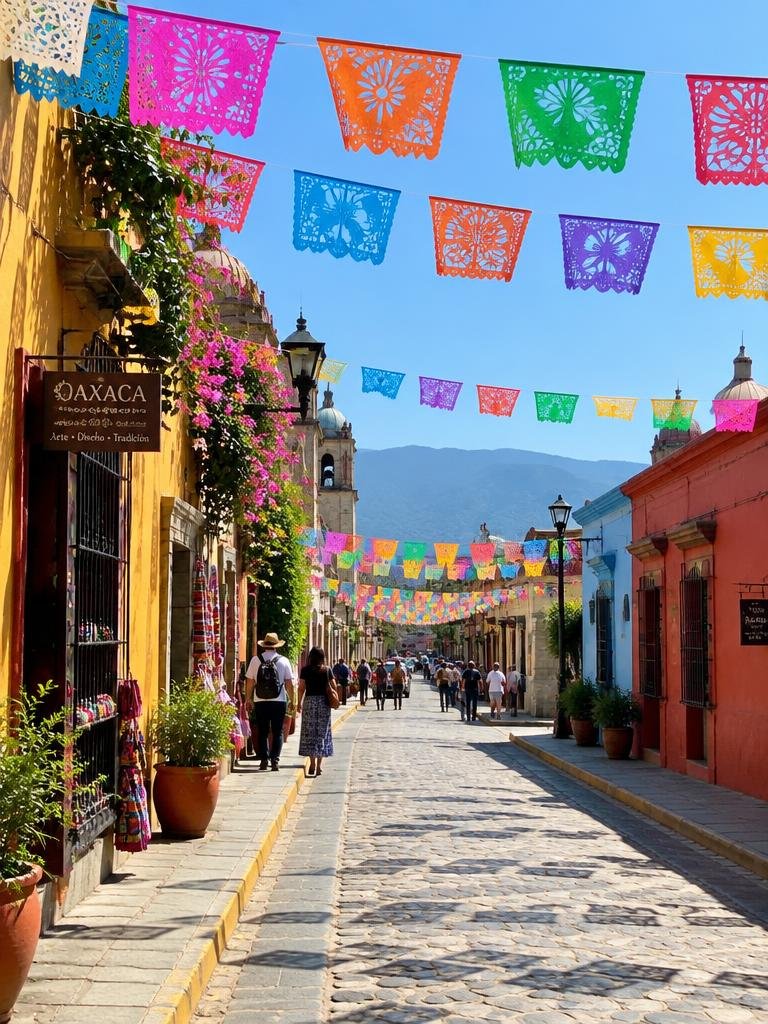 Calle colorida de Oaxaca, México